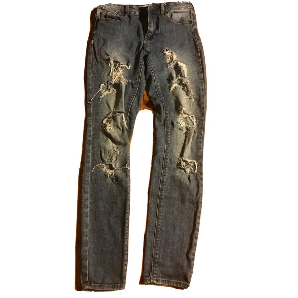 Bullhead Denim Co. High Rise Skinniest Jeans Ripped Style Size 3